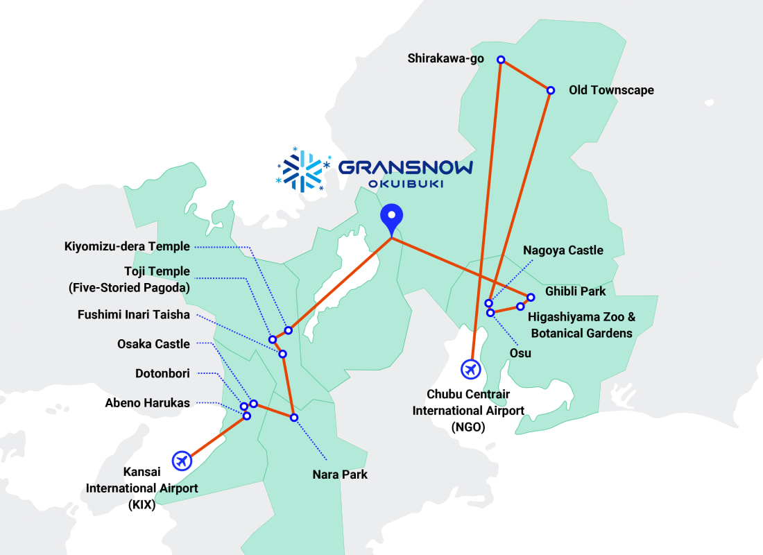 Chubu-Kansai course map.